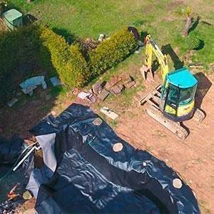 Grube Ausgehoben Und Folie Verlegt DKS Grube Ausgehoben Und Folie Verlegt
